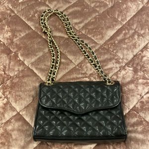 REBECCA MINKOFF | Black Quilted Leather Shoulder Bag